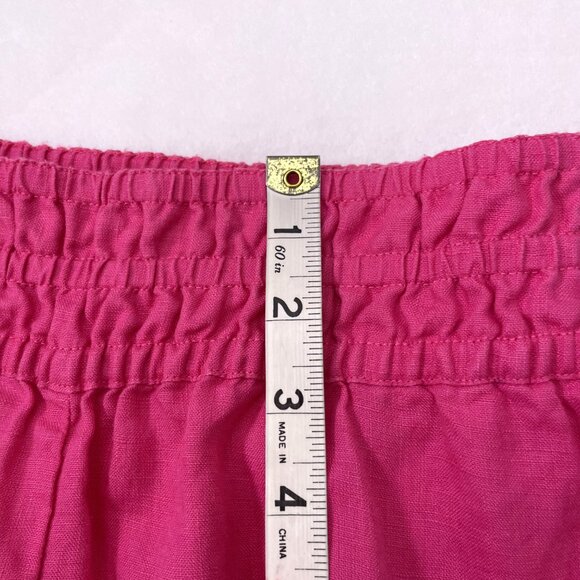 *By Anthropologie Pant The Somerset Linen Pull-On Fuchsia Size XS - Picture 5 of 12